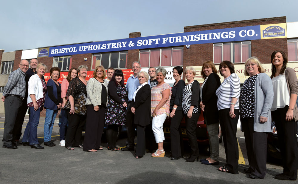 Our dedicated staff outside our Bristol based factory showroom